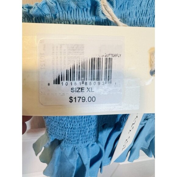 Fanm Mon XL Marion Front Keyhole Embroidered Butterfly Sleeveless Peplum Top NWT - Picture 10 of 10